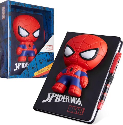 مجموعة دفتر وقلم Marvel Spiderman A5، مجموعة قرطاسية ثلاثية الأبعاد لمجلة الأطفال للأولاد مذكرات الأطفال ألعاب سبايدر مان in Kuwait