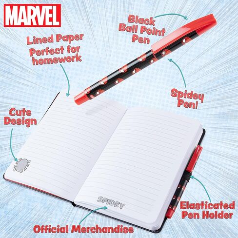 مجموعة دفتر وقلم Marvel Spiderman A5، مجموعة قرطاسية ثلاثية الأبعاد لمجلة الأطفال للأولاد مذكرات الأطفال ألعاب سبايدر مان in Kuwait