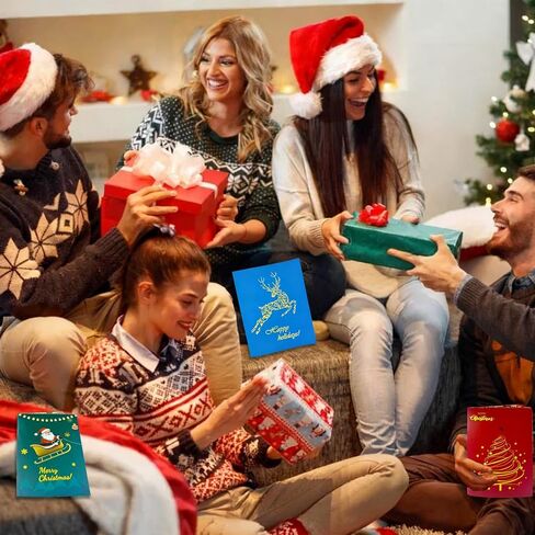 عيد الميلاد تخزين ستوفير عيد الميلاد بطاقة هدية كتاب للبالغين، عيد ميلاد سعيد بطاقات هدايا عيد الميلاد، 5x7 لون دوامة كتاب بطاقة ملزمة - مفاجآت على كل صفحة، DIY هدايا عيد الميلاد شخصية للعائلة والأصدقاء والطلاب (ج) in Kuwait
