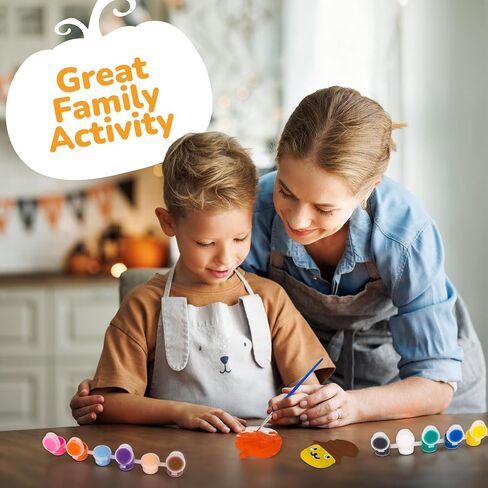 ArtCreativity Halloween Ceramic Fridge Magnet Painting Kit - 6 Pack - Halloween Fall Craft Set Includes Paint, Brushes, Magnets - DIY Home Decor Art & Craft for Beginners - Classroom Gifts Supplies in Saudi Arabia