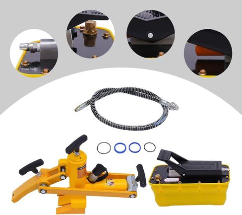 Bead Breaker, 10000PSI Tire Changer Repair Tool with Metal Foot Pump & Air Hose, Heavy Duty Tire Changer for Tractor Truck Lawn Mower ATV (Hydraulic Bead Breaker + Hydraulic Foot Pump) in Saudi Arabia