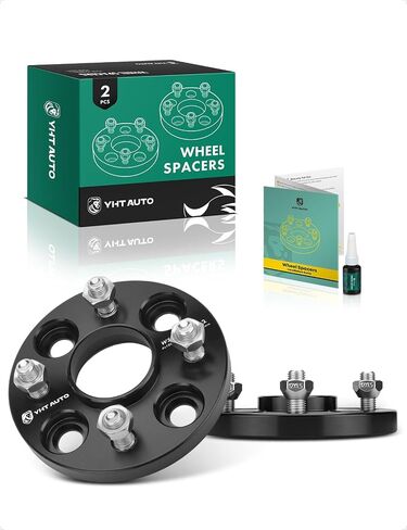 YHTAUTO 4x100mm Hubcentric Wheel Spacers 15mm Fits Dodge Charger, Chevrolet Cobalt, Chrysler, Saturn, Pontiac, Geo Models, Forged Tire Spacers 15mm with M12x1.5 Studs 57.1mm Hub Bore 2PCS, Black in Saudi Arabia