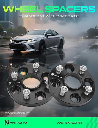 YHTAUTO 4x100mm Hubcentric Wheel Spacers 15mm Fits Dodge Charger, Chevrolet Cobalt, Chrysler, Saturn, Pontiac, Geo Models, Forged Tire Spacers 15mm with M12x1.5 Studs 57.1mm Hub Bore 2PCS, Black in Saudi Arabia