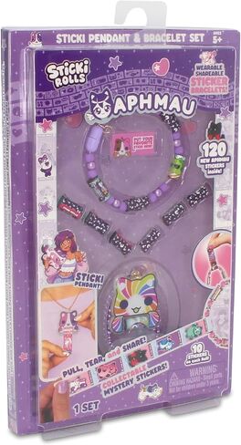 مجموعة قلادات وأساور Sticki Rolls x Aphmau، إصدار محدود، تتضمن 120 ملصقًا وقلادة وسوار Aphmau ثلاثية الأبعاد، متعة Kawaii قابلة للتجميع! in Kuwait