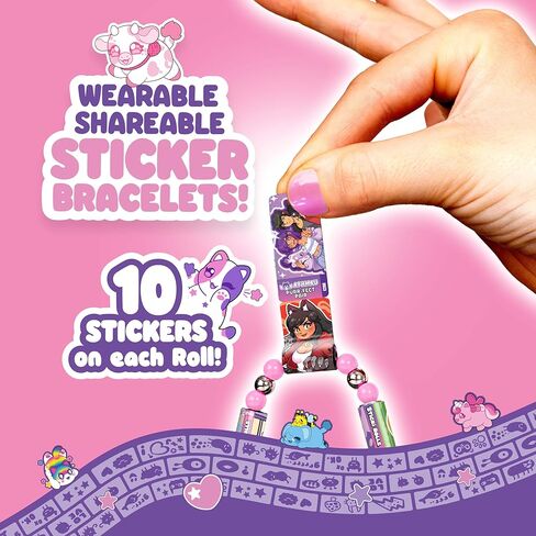 مجموعة قلادات وأساور Sticki Rolls x Aphmau، إصدار محدود، تتضمن 120 ملصقًا وقلادة وسوار Aphmau ثلاثية الأبعاد، متعة Kawaii قابلة للتجميع! in Kuwait