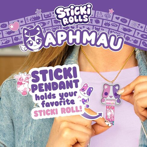 مجموعة قلادات وأساور Sticki Rolls x Aphmau، إصدار محدود، تتضمن 120 ملصقًا وقلادة وسوار Aphmau ثلاثية الأبعاد، متعة Kawaii قابلة للتجميع! in Kuwait