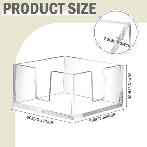4 Pcs Acrylic Sticky Note Holder 3 x 3 Inch Crystal Clear Sticky Notes Dispenser Self Stick Note Pad Holder Desk Organizer Accessories for School Office Home Dorm Desk in Saudi Arabia