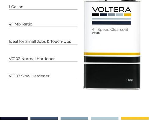 VOLTERA VC100 4:1 Speed Clearcoat Set Up, Fast Drying, 1 Gallon Clear & Hardener Kit (1 Gallon Clear, Normal Hardener) in Saudi Arabia