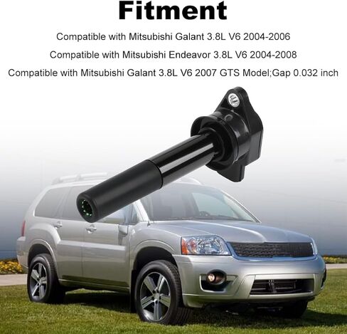 JDMON 6 قطع من ملفات الإشعال وشمعات الإشعال متوافقة مع Mitsubishi Endeavour 2004-2008، Galant 2004-2007 3.8L V6 لاستبدال UF481، MN187373، MR984160، 7092، BKR6EGP in Kuwait