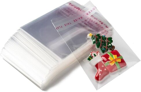 200pcs Clear Resealable OPP Cellophane Bags 2.76x1.97inch Self Adhesive Sealing Treat Bags Small Jewelry Storage Bags for Earrings Candy Bakery Candle Soap Cookie Gift Wrapping in Saudi Arabia