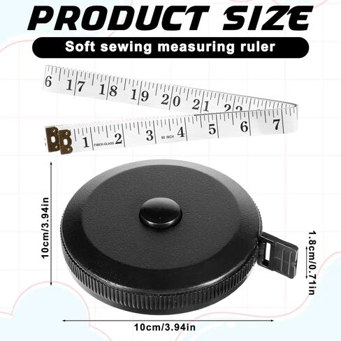 2 حزمة شريط قياس 60 بوصة شريط قياس ناعم للجسم مرن قابل للسحب مسطرة مزدوجة النطاق لنسيج الجسم الخياطة خياط القماش الحياكة قياسات الحرفية in Kuwait