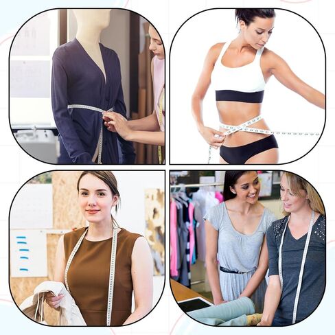 2 حزمة شريط قياس 60 بوصة شريط قياس ناعم للجسم مرن قابل للسحب مسطرة مزدوجة النطاق لنسيج الجسم الخياطة خياط القماش الحياكة قياسات الحرفية in Kuwait