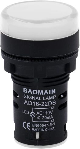 Baomain LED مؤشر ضوء مصباح إشارة الطيار AD16-22DS 20mA AC 110V 5 أحمر 5 أخضر (عبوة من 10) in Saudi Arabia