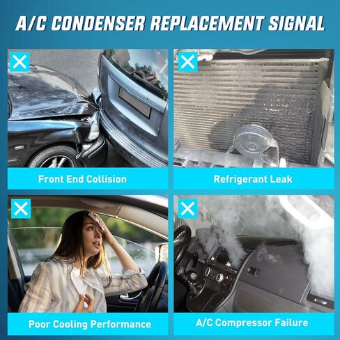 Nilight AC Condenser Compatible with Hyundai Elantra L4 1.8L 2011 2012 2013, Kia Forte Koup L4 2.0L Coupe 2013 Air Conditioning A/C Condenser with Receiver Drier Replace# 3967, HY3030146, 976063X000 in Saudi Arabia