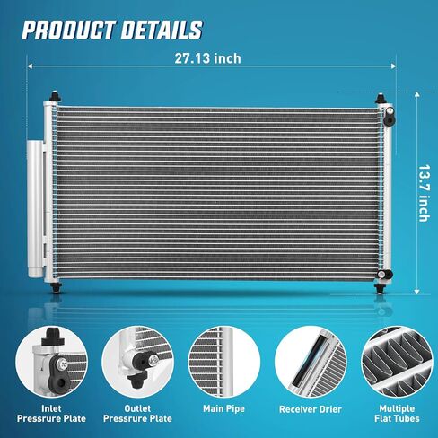Nilight AC Condenser Compatible with Hyundai Elantra L4 1.8L 2011 2012 2013, Kia Forte Koup L4 2.0L Coupe 2013 Air Conditioning A/C Condenser with Receiver Drier Replace# 3967, HY3030146, 976063X000 in Saudi Arabia