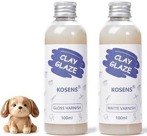 Air Dry Clay Glaze,Clay Varnish for Air Drying Clay，Increase The Glossiness of Pottery and Prevent Scratches and Cracking on Craft Ceramics，Waterproof (Matte-100ml) in Saudi Arabia