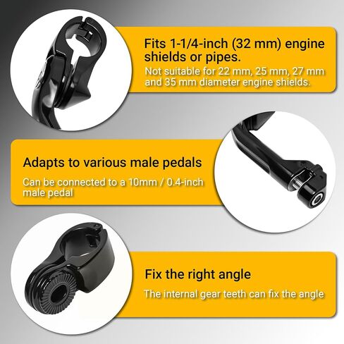 1.25'' (32mm) Highway Footpegs Fits 1-1/4" Engine Guard, Adjustable Long Angled Highway Pegs for Harley Touring Street Glide Electra Glide Road King Softail CVO Dyna Sportster (Chrome L05) in Saudi Arabia