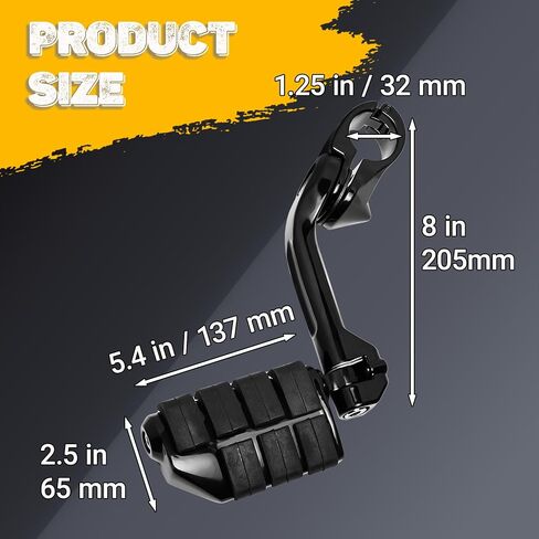 1.25'' (32mm) Highway Footpegs Fits 1-1/4" Engine Guard, Adjustable Long Angled Highway Pegs for Harley Touring Street Glide Electra Glide Road King Softail CVO Dyna Sportster (Chrome L05) in Saudi Arabia