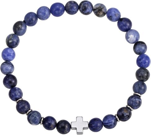 Beaded Bracelet Handmade Men and Women Stretch Strand with Natural Stone and Accent Beads Adjustable Wrist Jewelry in Saudi Arabia