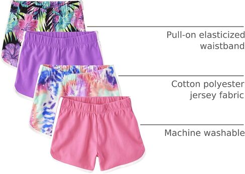 The Children's Place Baby Girls' Dolphin Shorts, Neon Multi Color 5-Pack, Large in Saudi Arabia