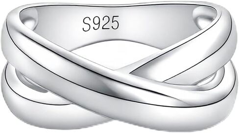 Women's 14K Gold Plated Sterling Silver Intertwined Ring, Elegant Statement Jewelry in Saudi Arabia