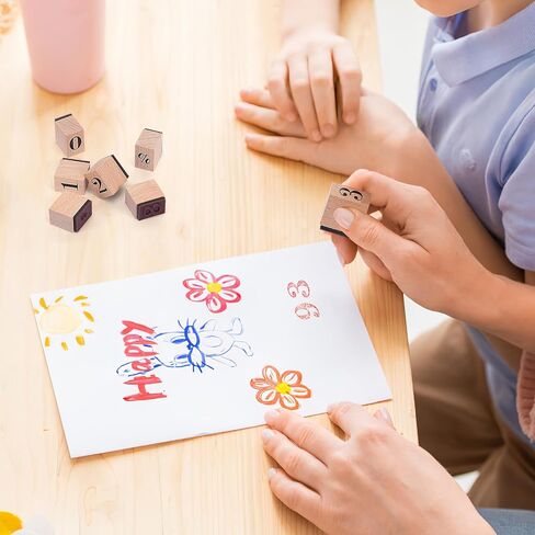 COHEALI Wooden Rubber Stamp Set with Arabic Numerals for DIY Crafting Pattern Printing Fine Carving Lines Hold Scrapbook Seal for School Office and Stationery Use in Saudi Arabia