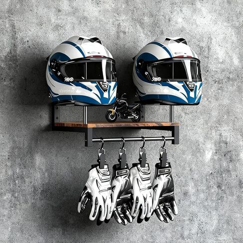 Helmet Rack Wall Mount - Motorcycle Helmet Holder & Gear Organizer, Space-Saving Motorcycle Accessories Display for Garage, Bedroom, or Entryway in Saudi Arabia