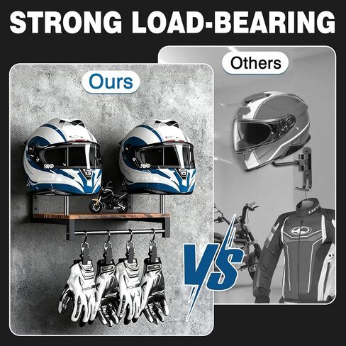 Helmet Rack Wall Mount - Motorcycle Helmet Holder & Gear Organizer, Space-Saving Motorcycle Accessories Display for Garage, Bedroom, or Entryway in Saudi Arabia