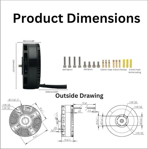 Pro Max 10010-95KV Brushless Multi-rotor UAV Electric 14s Motor and Heavy Lift multicopter BLDC Motor with 19kg(42.2 lbs) Thrust For FPV Large Drone,RC Plane,Airplane,Quadcopter,Hexcopters,Octocopters in Saudi Arabia