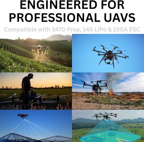 Pro Max 10010-95KV Brushless Multi-rotor UAV Electric 14s Motor and Heavy Lift multicopter BLDC Motor with 19kg(42.2 lbs) Thrust For FPV Large Drone,RC Plane,Airplane,Quadcopter,Hexcopters,Octocopters in Saudi Arabia