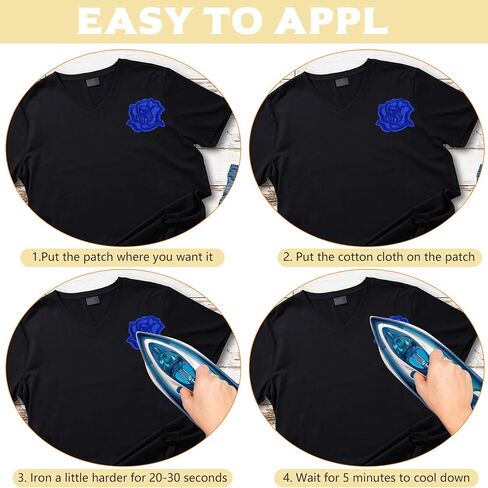 30pcs Butterfly Iron On Patches, Iron On Flower Patches, Sewing On Embroidered Appliques for Clothes Jeans Sweatshirts Hats Bag DIY Accessories(8 Butterflies, 14 Daisies, 8 Roses) in Saudi Arabia