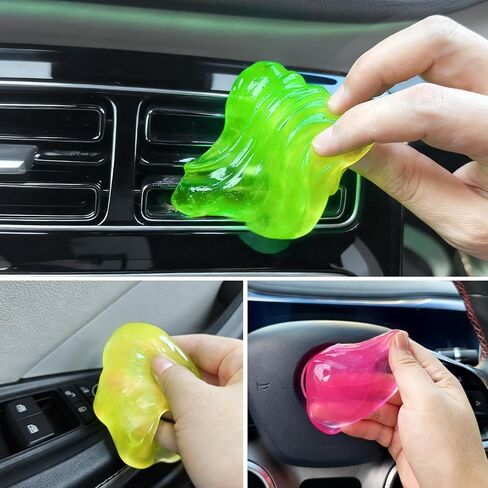 Car Cleaning Gels 3 Pack, Clean Putty Dust Cleaner Kit, Auto Detailing Tools Cleaning Putty Car Interior Cleaner, Keyboard Cleaner, Cleaning Slime Car Cleaning Supplies Gift for Men Women, 240g in Kuwait