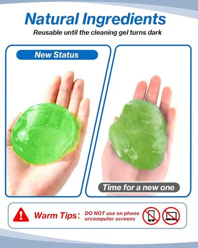 Car Cleaning Gels 3 Pack, Clean Putty Dust Cleaner Kit, Auto Detailing Tools Cleaning Putty Car Interior Cleaner, Keyboard Cleaner, Cleaning Slime Car Cleaning Supplies Gift for Men Women, 240g in Kuwait