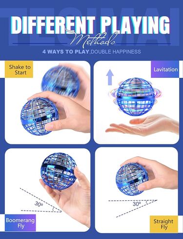 Flying Orb Ball 2025 Upgrade, 2 Pack Hand-Controlled Flying Orb Toy, 360° Rotating Cosmic Globe Hover Ball for Kids (Blue + Red) in Saudi Arabia