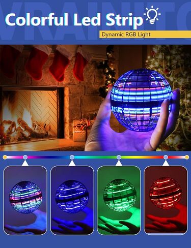 Flying Orb Ball 2025 Upgrade, 2 Pack Hand-Controlled Flying Orb Toy, 360° Rotating Cosmic Globe Hover Ball for Kids (Blue + Red) in Saudi Arabia