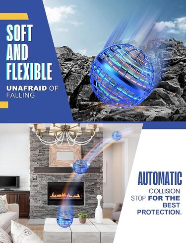 Flying Orb Ball 2025 Upgrade, 2 Pack Hand-Controlled Flying Orb Toy, 360° Rotating Cosmic Globe Hover Ball for Kids (Blue + Red) in Saudi Arabia