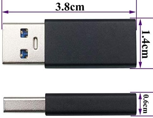 محول AAOTOKK من النوع C إلى USB A محول USB من النوع C أنثى إلى USB ذكر OTG لأجهزة الكمبيوتر المحمولة وبنوك الطاقة والمزيد من أجهزة منافذ USB A، يدعم مزامنة البيانات والشحن (عبوتان-أسود F/M) in Kuwait