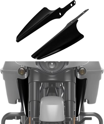 الزجاج الأمامي للشوكة الأمامية لحاجز الرياح لدراجة Harley Touring Road King Street Glide Electra Glide FLHT FLHR FLHX 1995-2022 (أسود) in Saudi Arabia