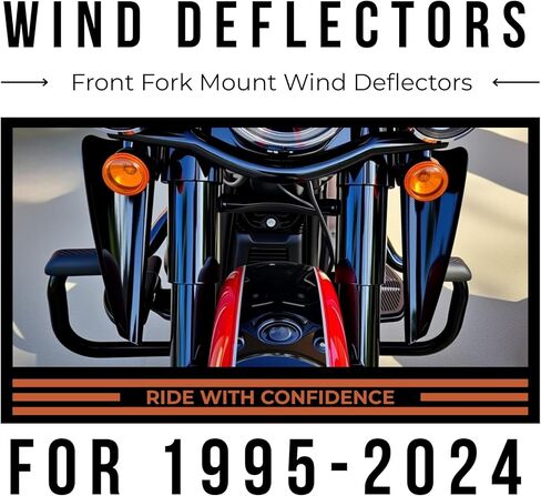 الزجاج الأمامي للشوكة الأمامية لحاجز الرياح لدراجة Harley Touring Road King Street Glide Electra Glide FLHT FLHR FLHX 1995-2022 (أسود) in Saudi Arabia