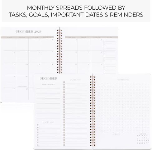 Beautiful 2026-2027 Monthly Planner and Calendar Book - To Do List Notebook That Easily Organizes Your Tasks to Boost Productivity - Runs From January 2026 Until December 2027 in Saudi Arabia