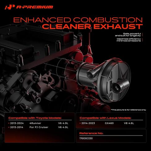 مضخة الضباب الدخاني لحقن الهواء الثانوية A-Premium متوافقة مع Toyota 4Runner 2013-2024 4.0L، FJ Cruiser 2013-2014 4.0L وLexus GX460 2014-2023 4.6L in Kuwait