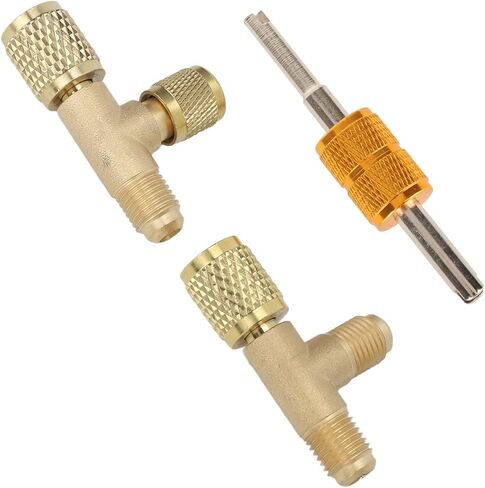 CHICIRIS 1/4in Brass Tee Adapter Quick Coupler Access for Vacuum Gauge R22 R12 R134 - HighQuality Material - Ideal for HAVC Applications in Saudi Arabia