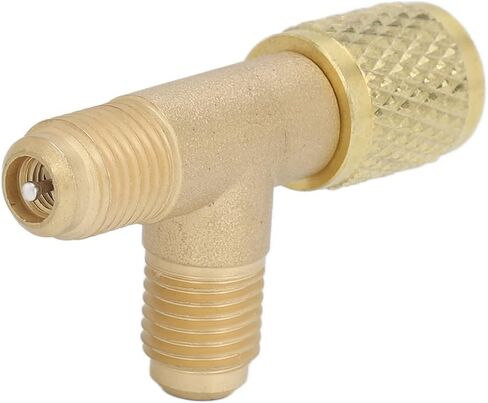 CHICIRIS 1/4in Brass Tee Adapter Quick Coupler Access for Vacuum Gauge R22 R12 R134 - HighQuality Material - Ideal for HAVC Applications in Saudi Arabia