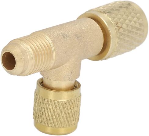 CHICIRIS 1/4in Brass Tee Adapter Quick Coupler Access for Vacuum Gauge R22 R12 R134 - HighQuality Material - Ideal for HAVC Applications in Saudi Arabia