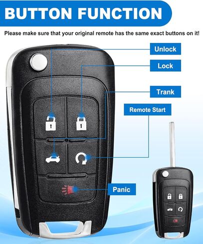 حافظة CAUORMOTE Key Fob Shell لسيارة Chevy Camaro Cruze Equinox Impala Malibu Sonic GMC، OHT01060512 315MHZ، عبوتان (قذائف فقط) in Saudi Arabia