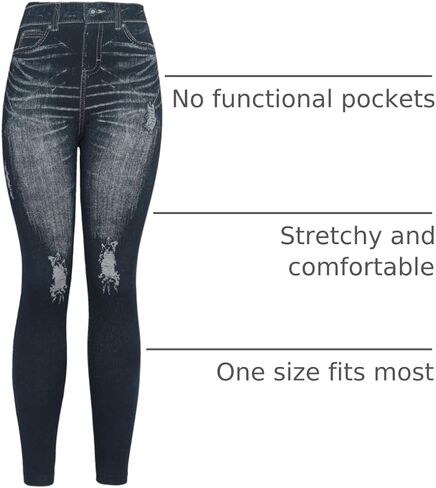 KMystic Women's Denim Print Fake Jeans Leggings in Kuwait