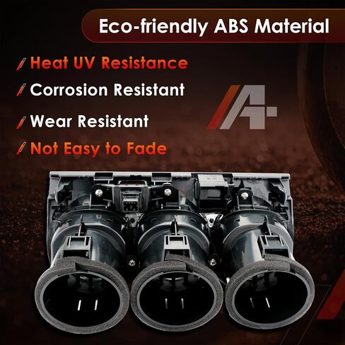 Center Dash A/C Air Vent, Compatible with 2007-2012 Altima, Console AC Outlet Insert Grille Panel Hazard Emergency Switch Button, Replaces# E771-5111E100 in Saudi Arabia