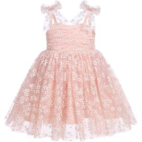 IBTOM CASTLE Toddler Baby Girl Birthday Dress Floral Sequin Tulle Tutu Dresses for Pageant Party Cake Smash Photoshoot in Kuwait