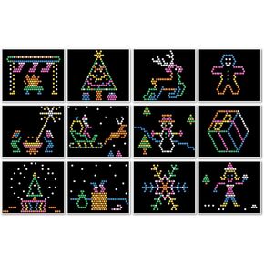 موضوع عيد الميلاد - أوراق قالب إعادة ملء النموذج لـ Lite Brite Ultimate Classic - 12 حزمة in Kuwait