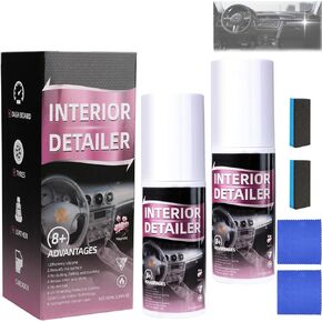 2PCS Polishing Cleaner,Car Interior Cleaner Spray,Total Vehicle Interior Detailer Spray Rejuvenation,Vehicle Interior Polish for Dashboards, Seats, Leather, Plastic in Kuwait